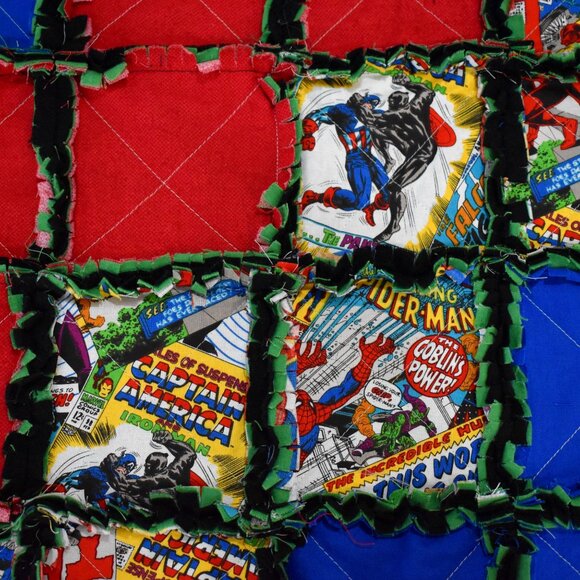 Comic Book Rag Quilt Throw - Picture 3 of 6